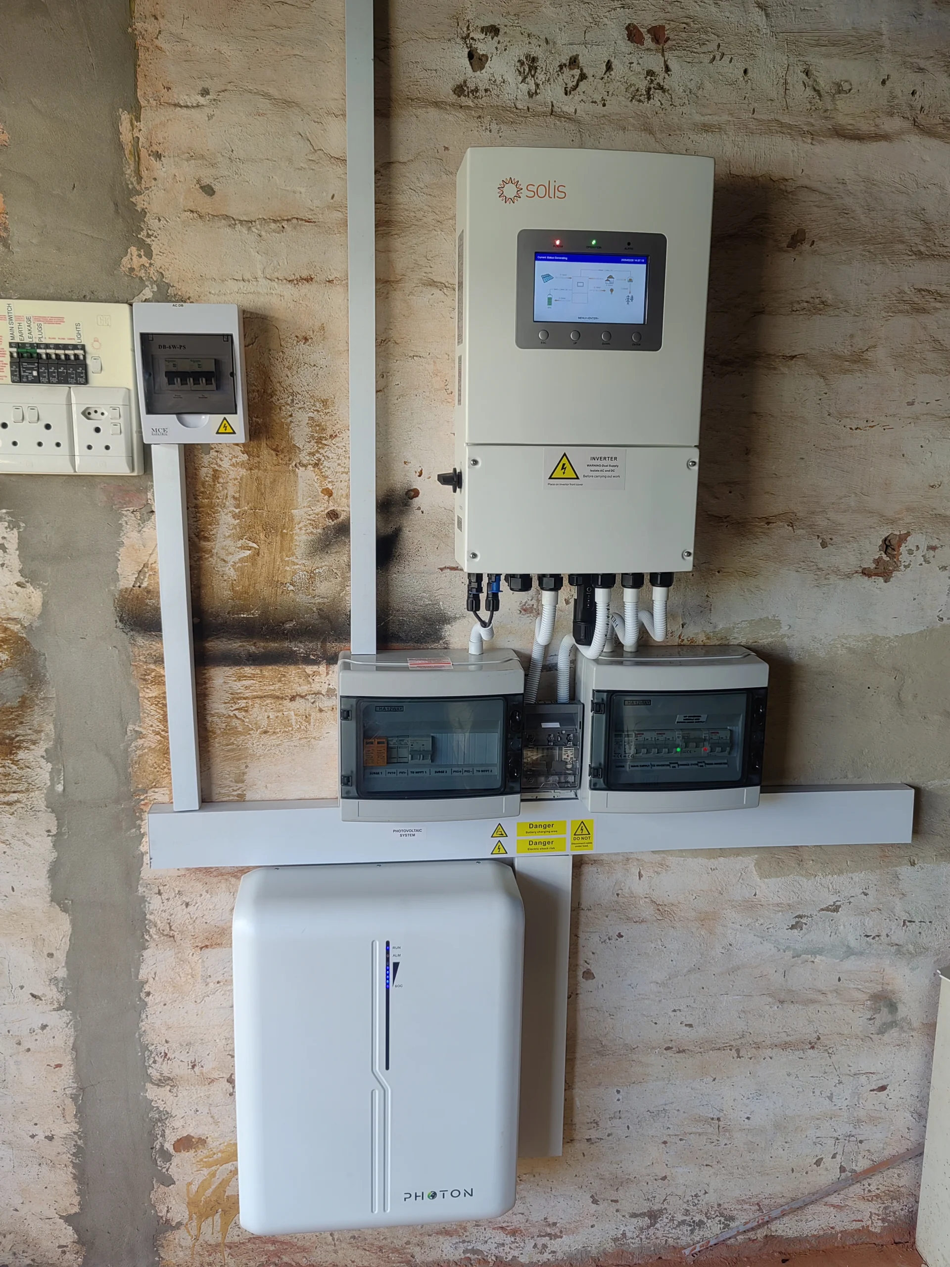 Close-up view of neatly organised electrical wiring and circuit components